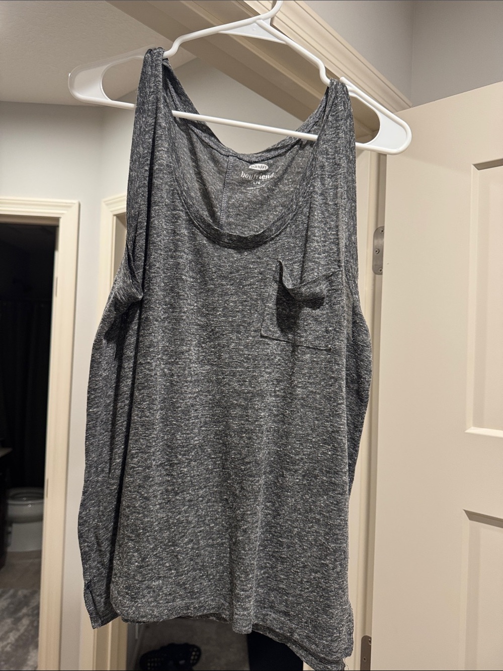 Old Navy Gray Heather Pocket Tank Top